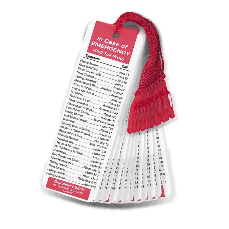 Dicksons in Case of Emergency Bible Verses 2 x 6 Cardstock Tassel Bookmark Pack of 12 - Image 1